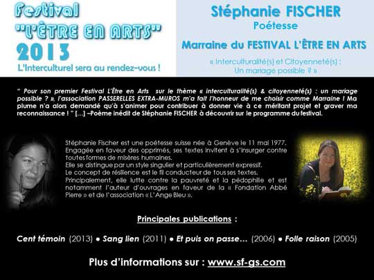 Stéphanie Fischer-Festival "lL'être en Arts" 2013